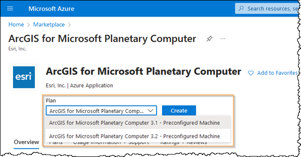 ArcGIS for Microsoft Planetary Computer window
