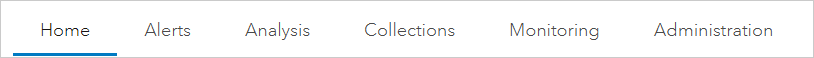 ArcGIS Monitor navigation bar ArcGIS Monitor navigation bar