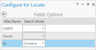 Configure Layer for Locate pane