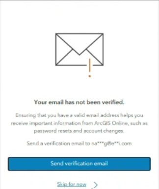 Email verification for ArcGIS Online sign in Email verification for ArcGIS Online sign in