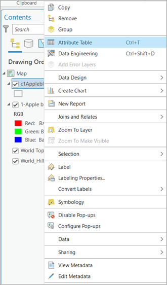 Choose Attribute Table for the resultant feature class.