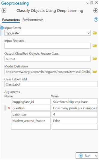 Classify Objects Using Deep Learning Environments tab