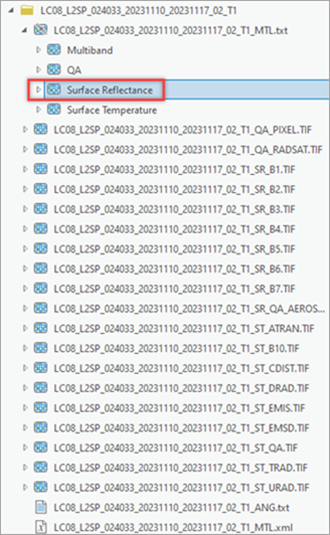 Landsat 8 raster product