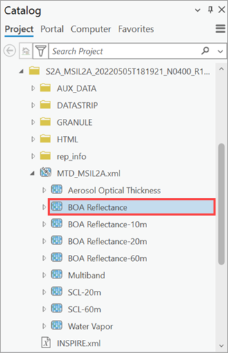 Select Surface Reflectance of L2A imagery.