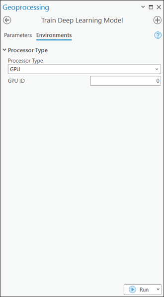 Processor Type in the Train Deep Learning Model tool parameters