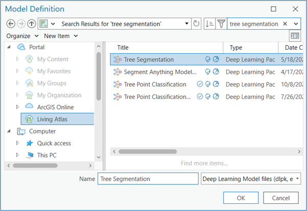 Model Definition window