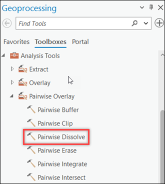 Pairwise Dissolve tool
