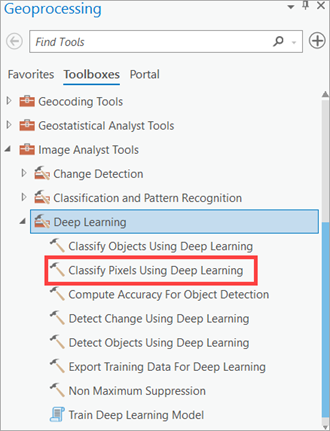 Classify Pixels Using Deep Learning tool