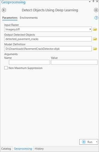 Detect Objects Using Deep Learning Parameters tab