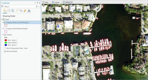 Results from Detect Objects Using Deep Learning tool