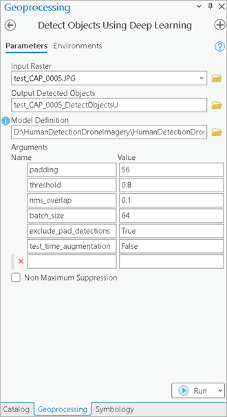 Parameters tab