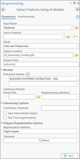 Extract Features Using AI Models tool.