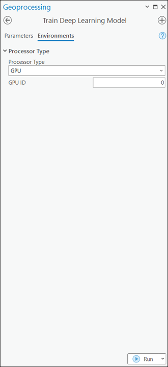 Processor Type in the Train Deep Learning Model tool parameters