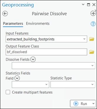 Pairwise Dissolve tool parameters