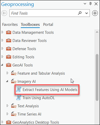 Extract Features Using AI Models tool