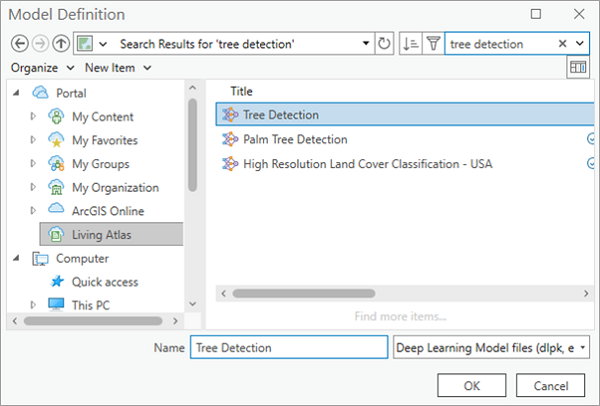 Model Definition window