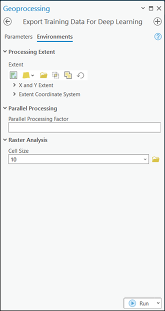 Export Training Data For Deep Learning tool parameters