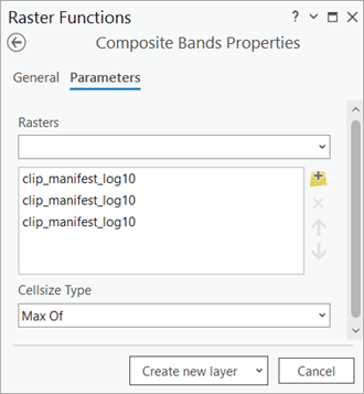 Composite Bands Properties Parameter tab