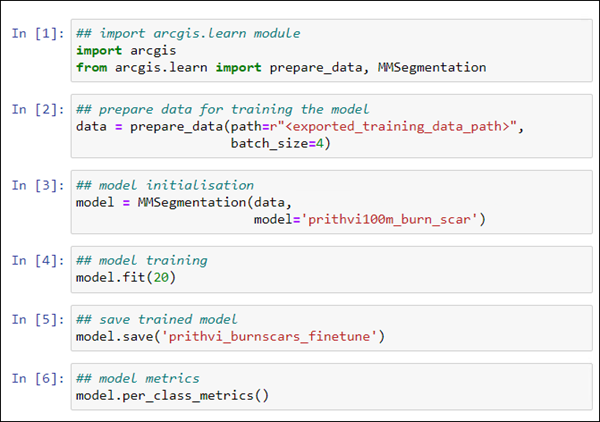 Train model using ArcGIS API for Python