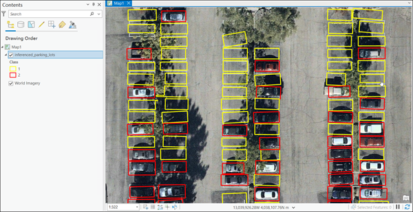 Results from detect objects tool