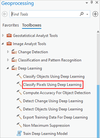Classify Pixels Using Deep Learning tool