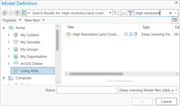 Model definition search