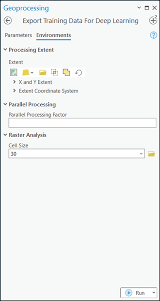 Export Training Data For Deep Learning tool parameters