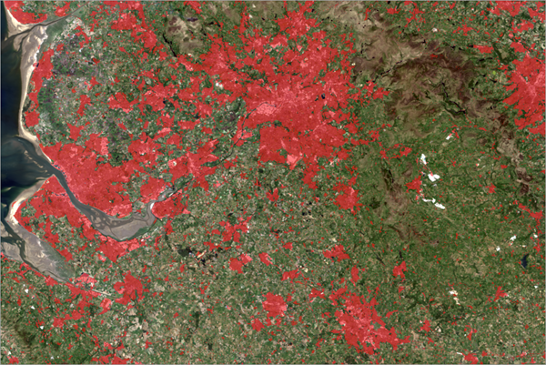 Results showing classified human settlements