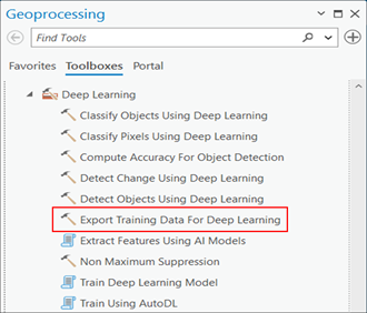Export Training Data For Deep Learning tool