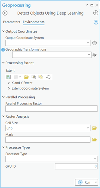 Detect Objects Using Deep Learning Parameters tab