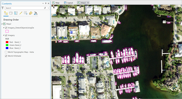 Results from Detect Objects Using Deep Learning tool