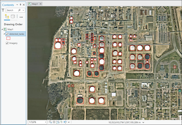 Detected oil tanks