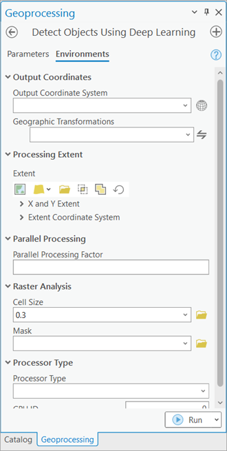 Detect Objects Using Deep Learning Environment tab