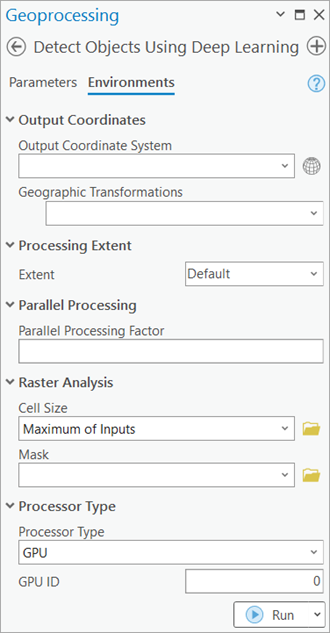 Environments tab