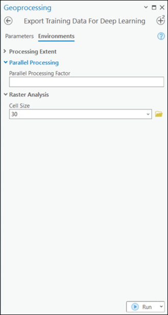 Export Training Data For Deep Learning tool parameters