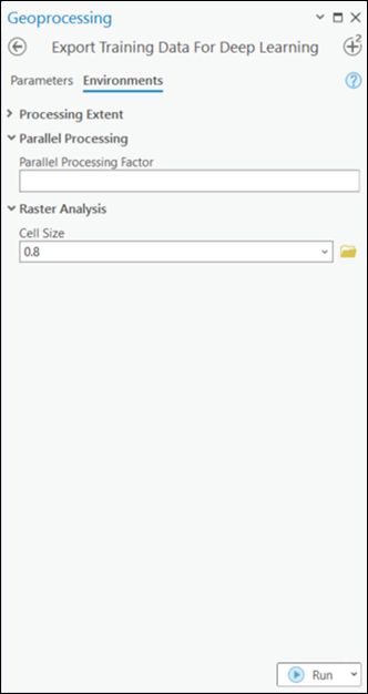 Export Training Data For Deep Learning tool parameters