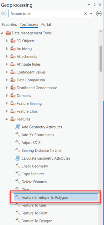 Feature Envelope To Polygon tool