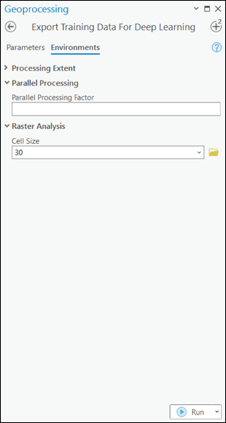 Export Training Data For Deep Learning tool parameters