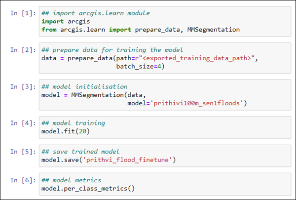 Fine-tuning using ArcGIS API for Python