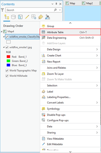 Attribute Table highlighted for the resultant feature class