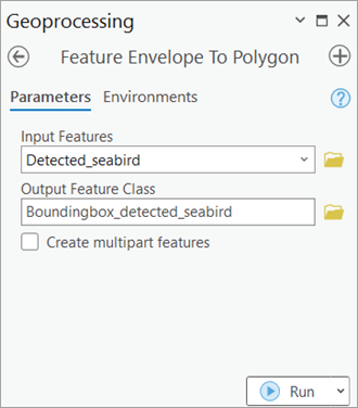 Feature Envelope To Polygon tool parameters