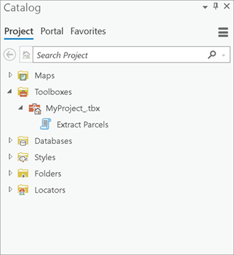 Extract Parcels tool in Catalog pane