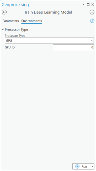 Processor Type in the Train Deep Learning Model tool parameters