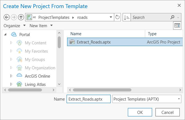 Extract Roads ArcGIS Pro project template