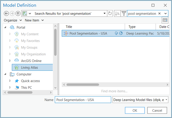 Pool Detection—USA downloaded model