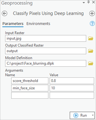 Classify Pixels Using Deep Learning parameters