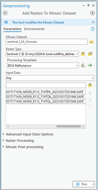 Add Rasters To Mosaic dataset