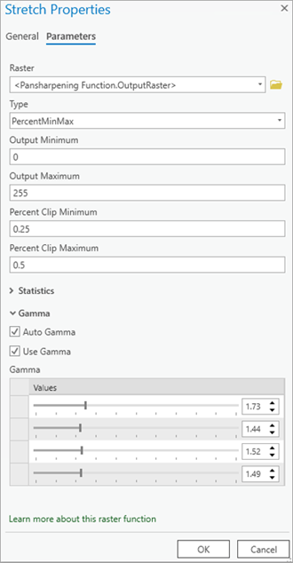 Parameters for Stretch Function