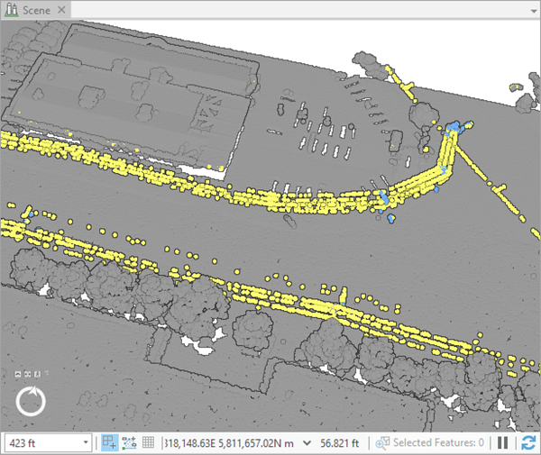 Input point cloud dataset with the predicted class codes