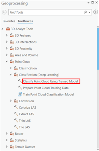 Classify Point Cloud Using Trained Model tool in ArcGIS Pro